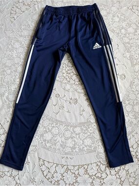 Adidas Pants Mens Medium Blue AEROREADY Soccer Track Joggers Athletic